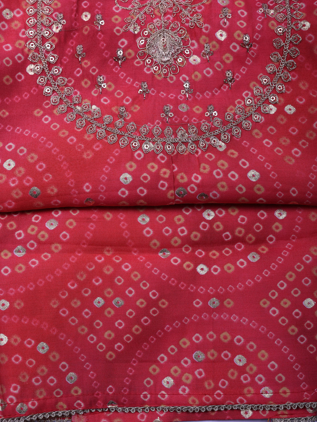 Printed Cotton Blend Unstitched Suit With Pant &amp; Dupatta