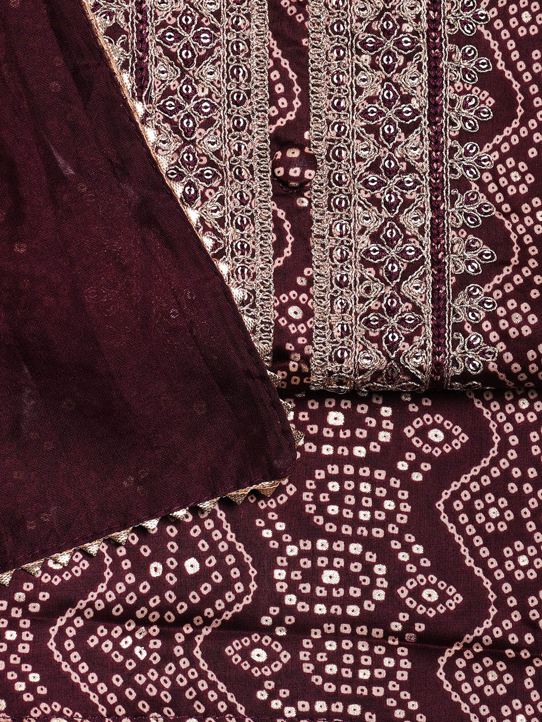 Neck Embroidered Cotton Blend Unstitched Suit With Dupatta