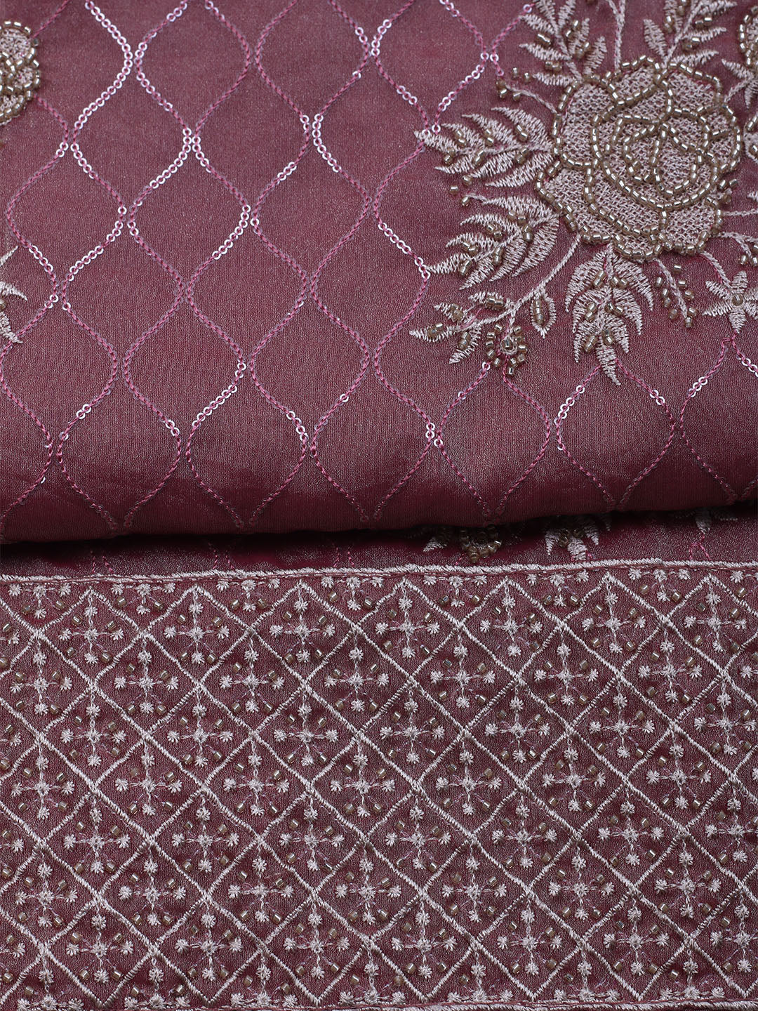 Embroidered Tissue Unstitched Suit With Dupatta