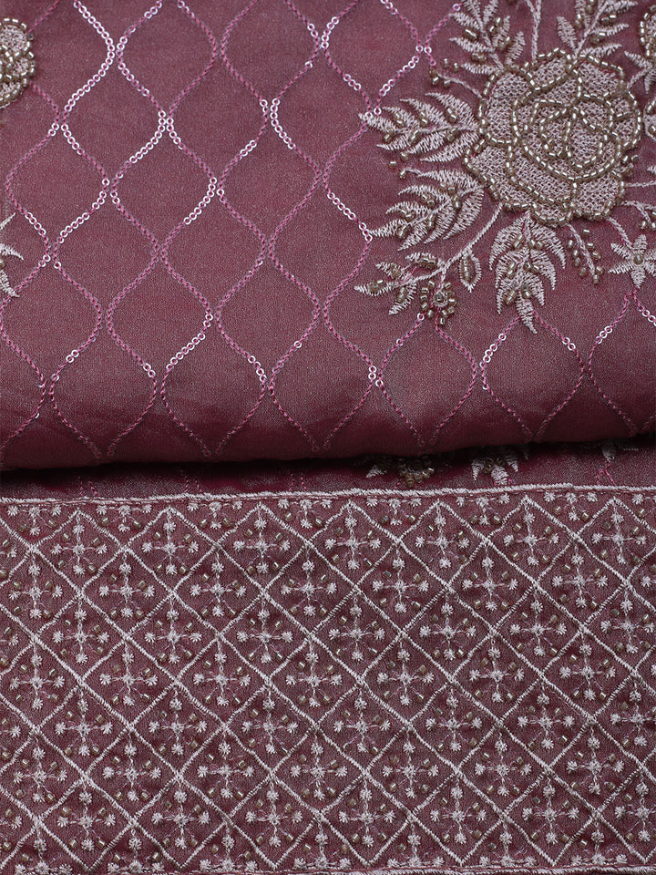 Embroidered Tissue Unstitched Suit With Dupatta