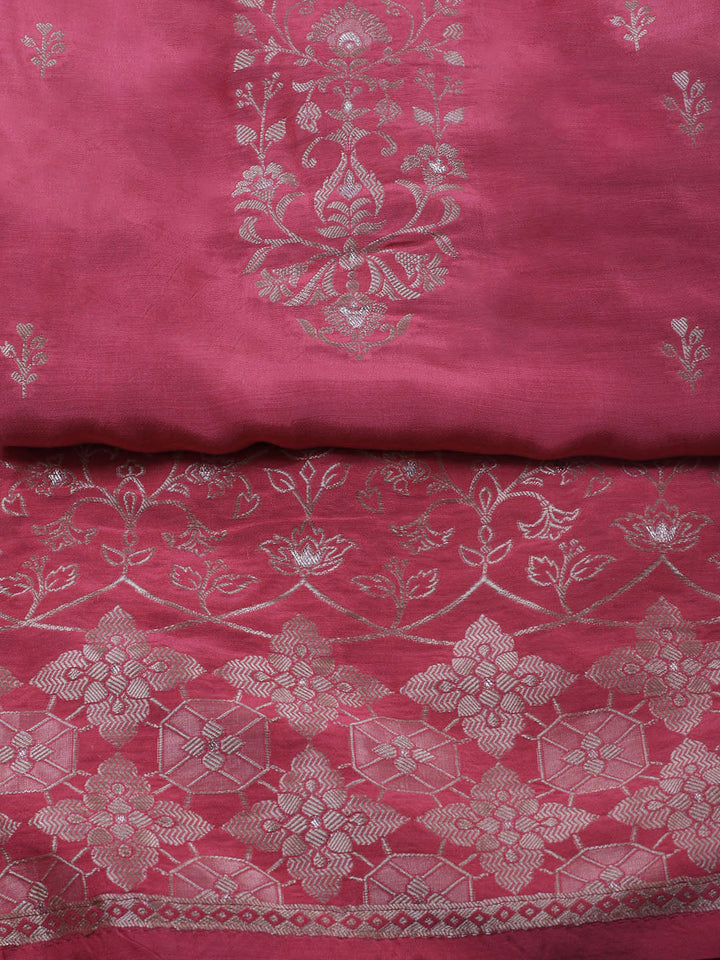 Zardozi Art Silk Unstitched Suit Piece With Dupatta