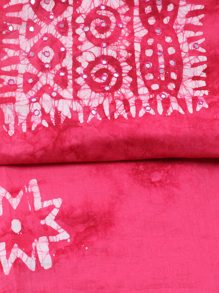 Embroidered Cotton Blend Unstitched Suit With Pant &amp; Dupatta
