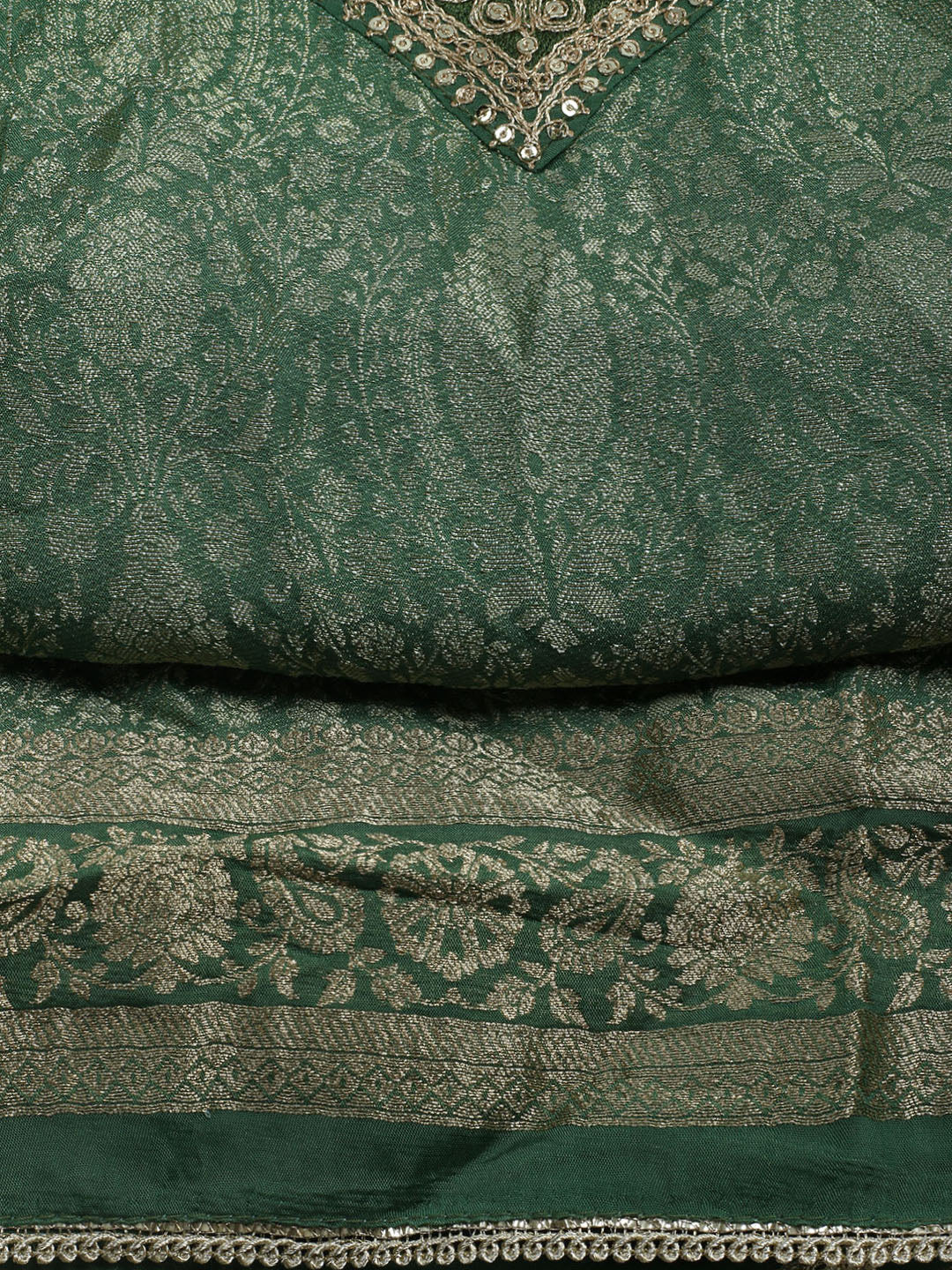 Woven Design Chanderi Unstitched Suit With Dupatta