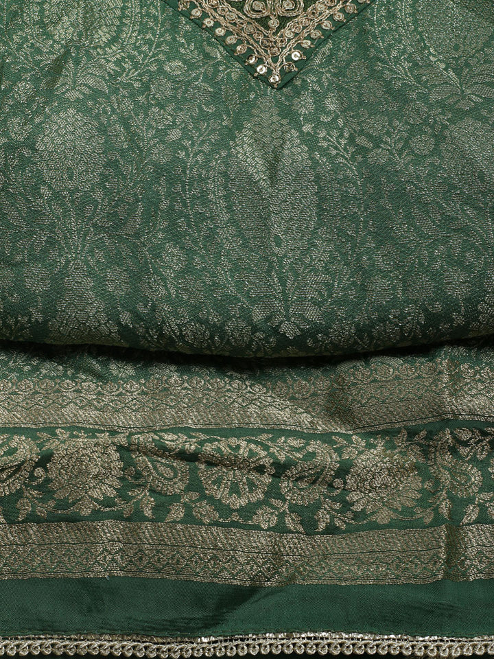 Woven Design Chanderi Unstitched Suit With Dupatta