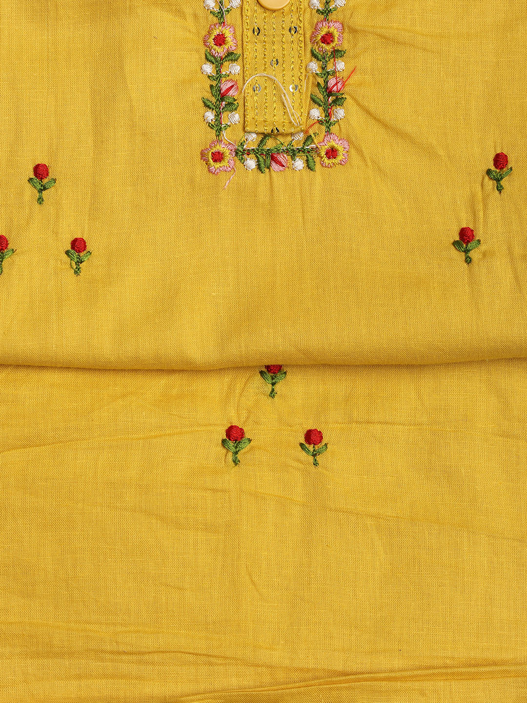 Printed Cotton Blend Unstitched Suit With Dupatta