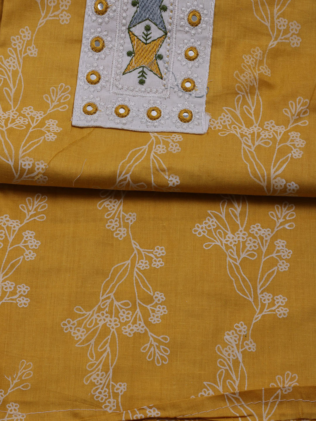 Printed Cotton Blend Unstitched Suit With Dupatta