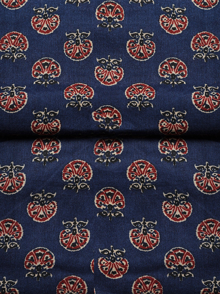 Printed Cotton Blend Unstitched Suit With Pant &amp; Dupatta