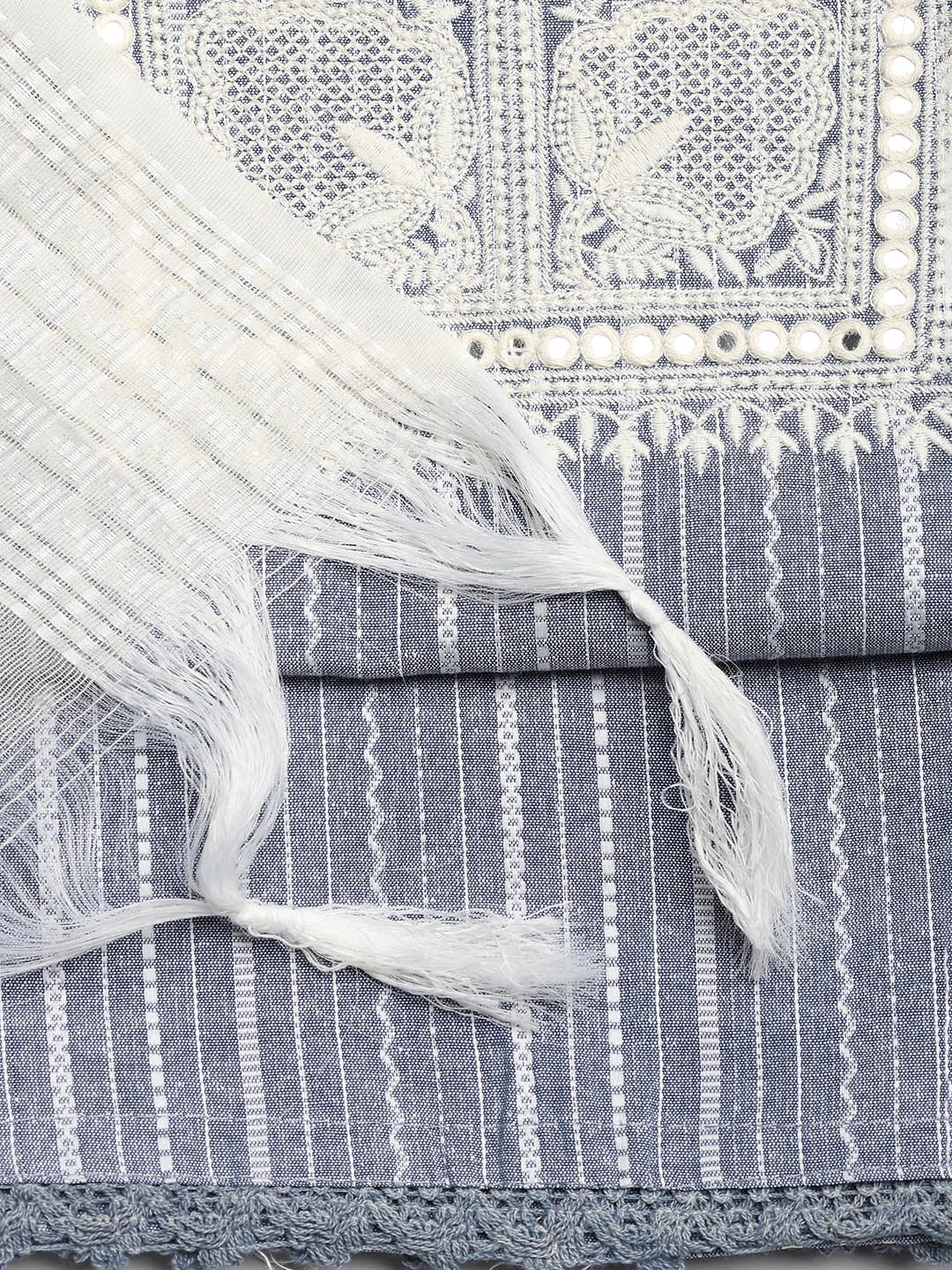 Embroidered Cotton Blend Unstitched Suit With Dupatta