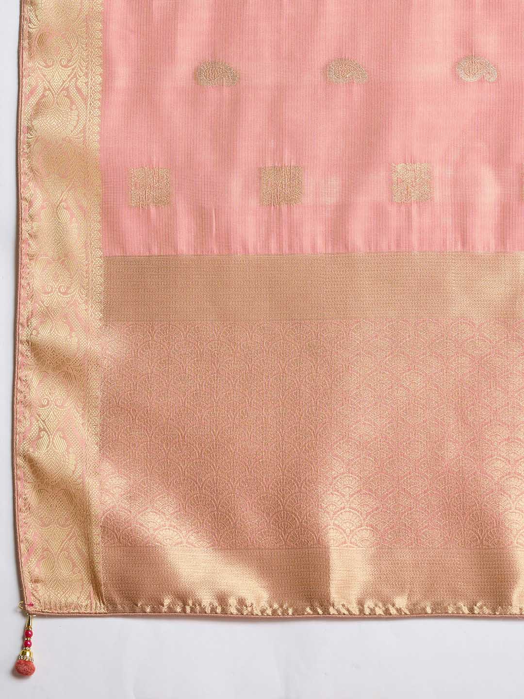 Woven Border Booti Art Silk Saree