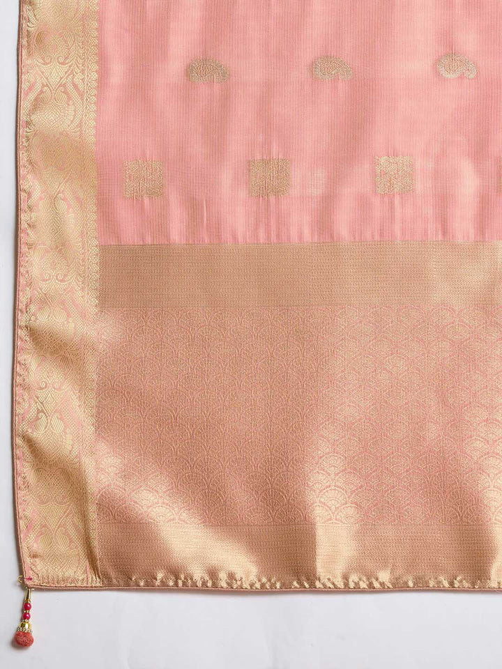 Woven Border Booti Art Silk Saree