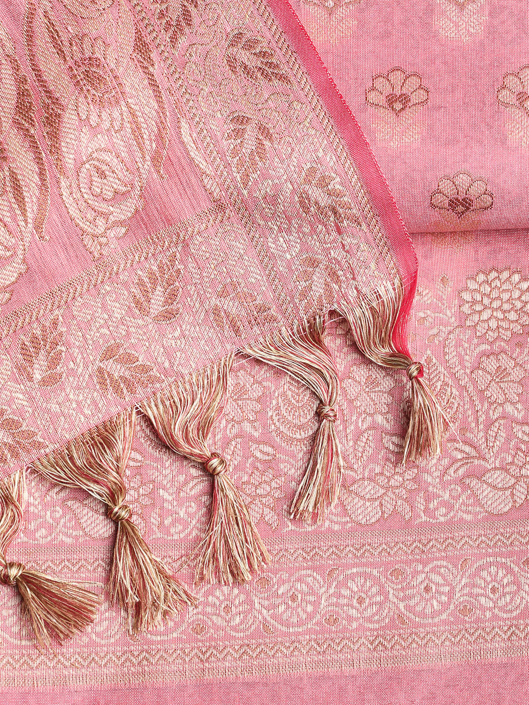 Woven Banarasi Chanderi Unstitched Suit With Dupatta