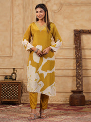 Printed Muslin Kurta With Pants & Dupatta