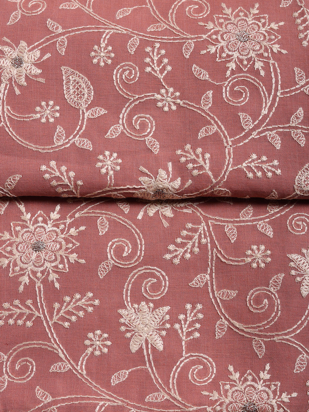Embroidered Cotton Blend Unstitched Suit With Pant &amp; Dupatta