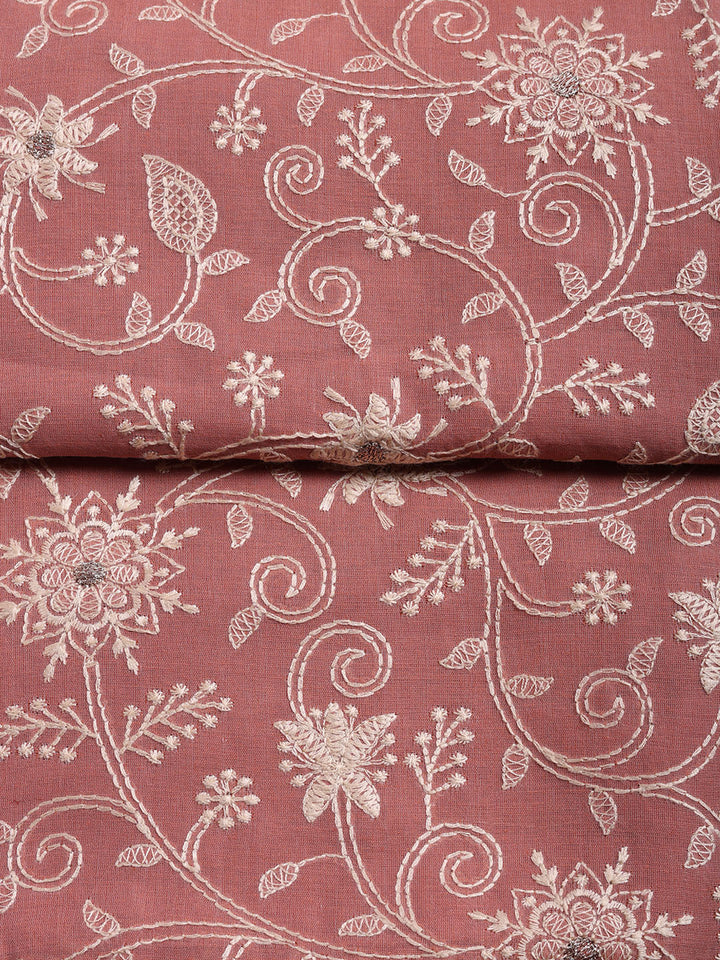 Embroidered Cotton Blend Unstitched Suit With Pant &amp; Dupatta