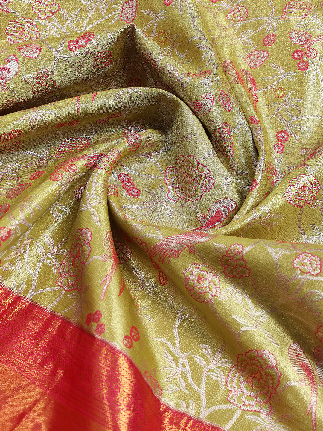 Woven Brodcade Zari Jaal Art Silk Saree