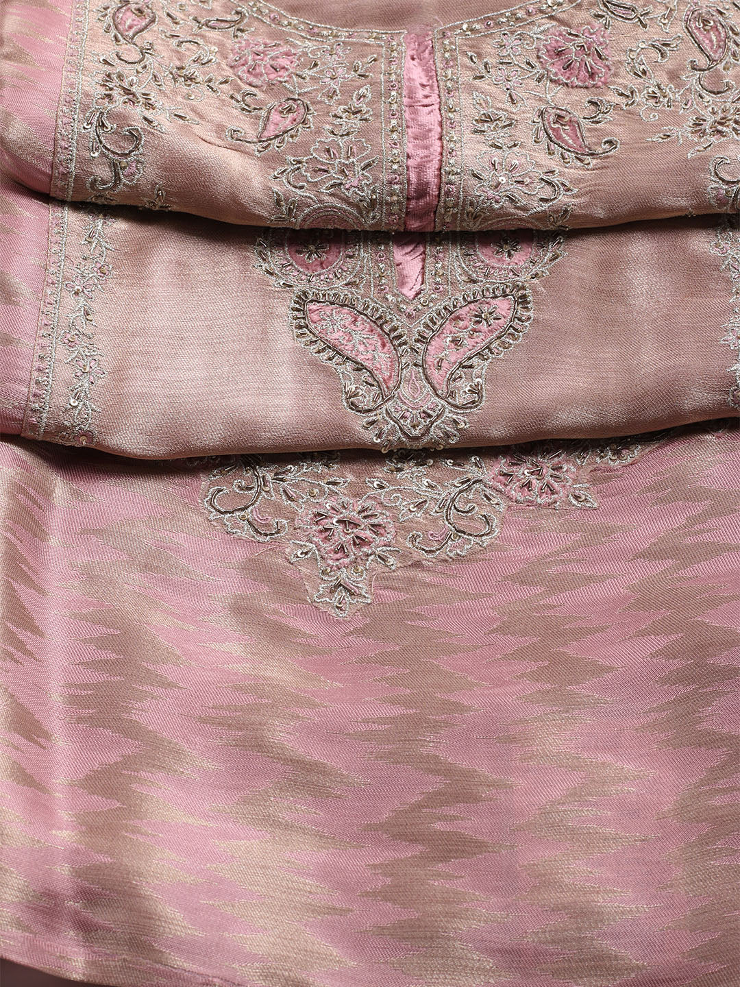 Banarasi Tissue Unstitched Suit With Dupatta