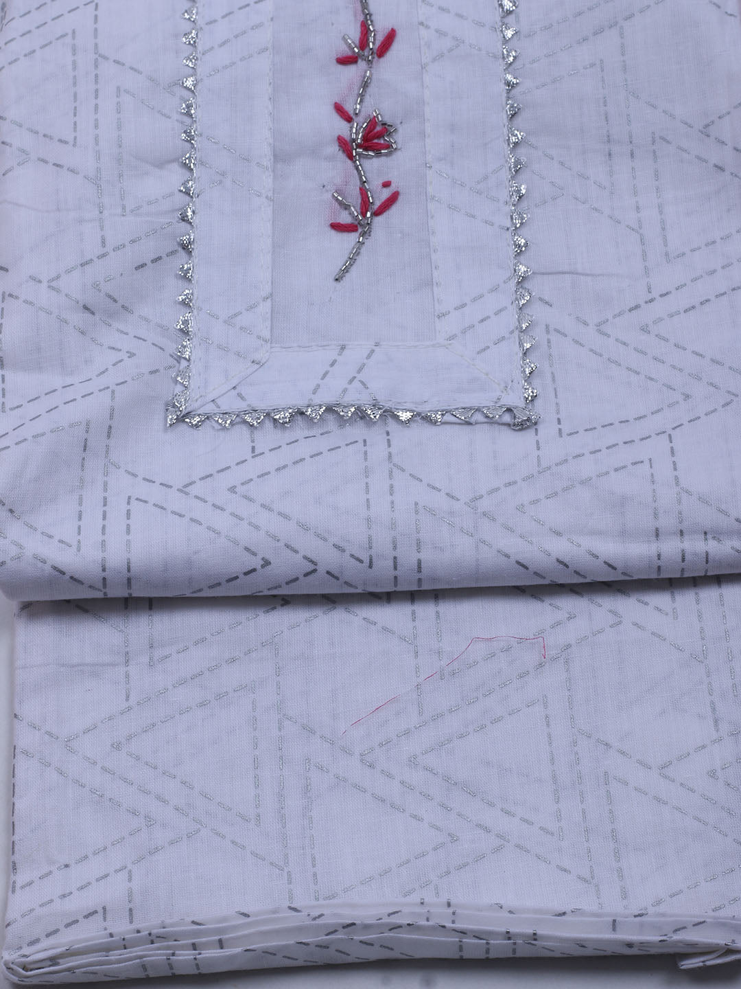 Printed Cotton Blend Unstitched Suit With Dupatta