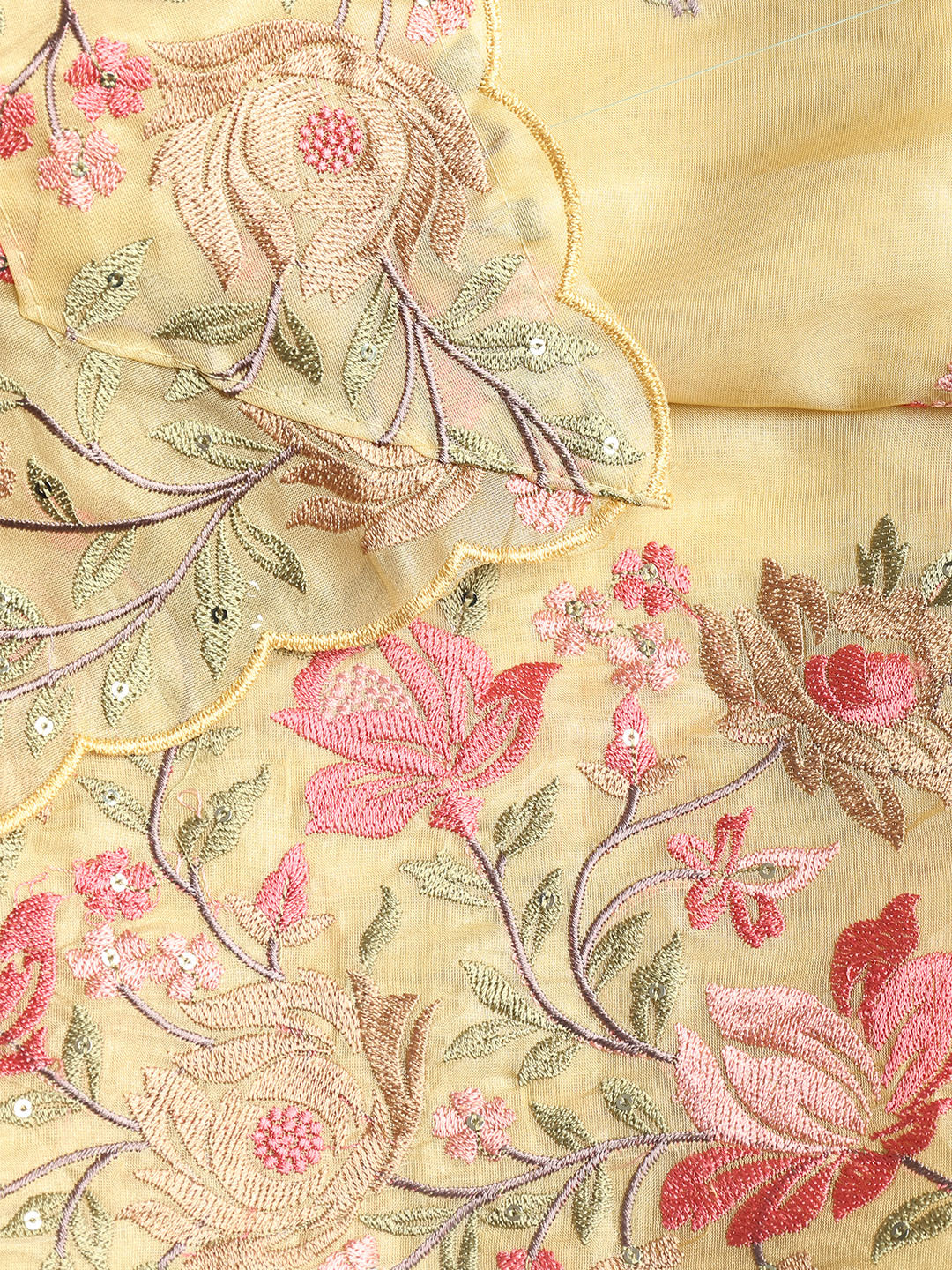 Embroidered Organza Unstitched Suit With Dupatta