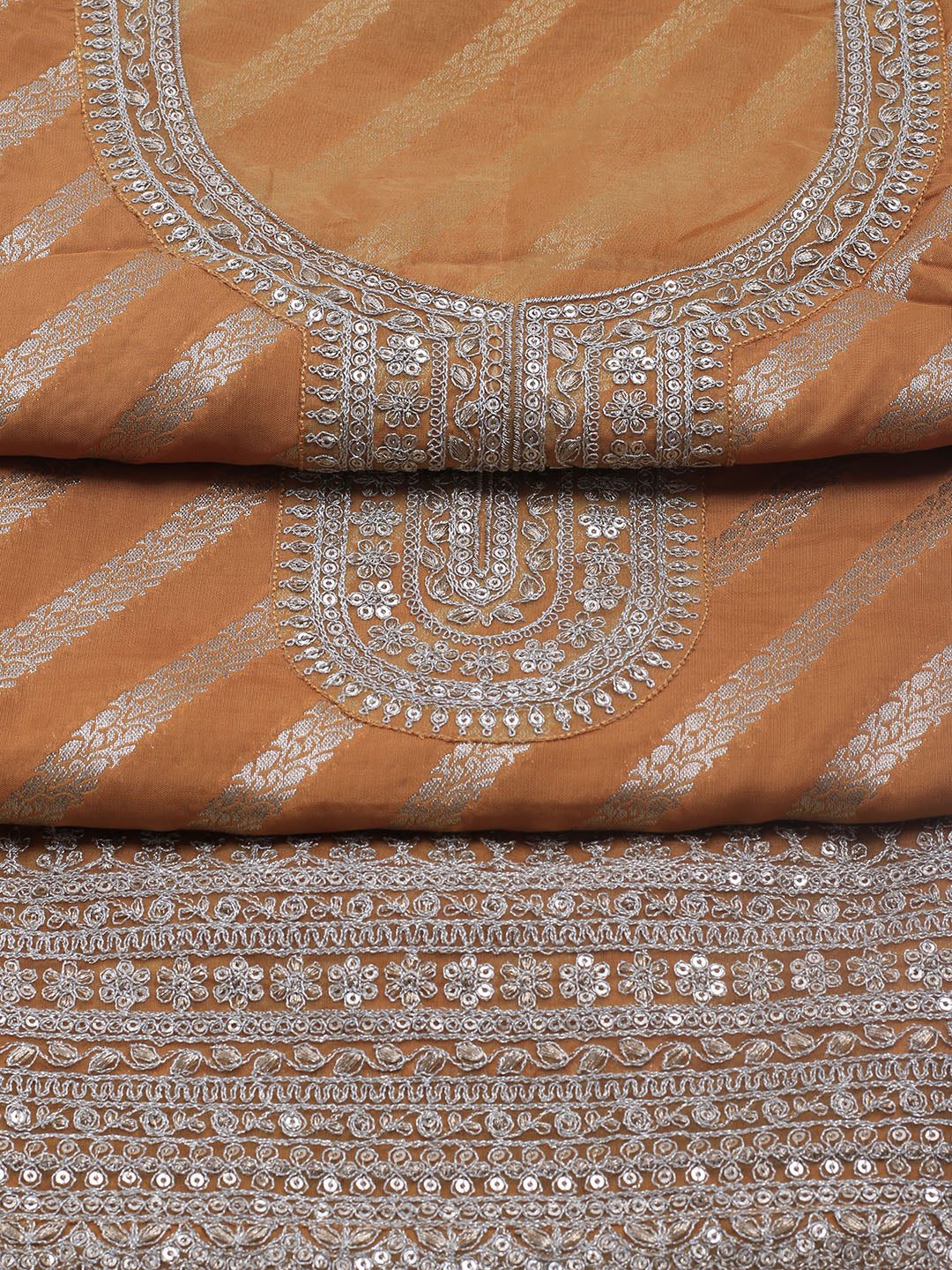 Zari Jaal Art Silk Unstitched Suit Piece With Dupatta