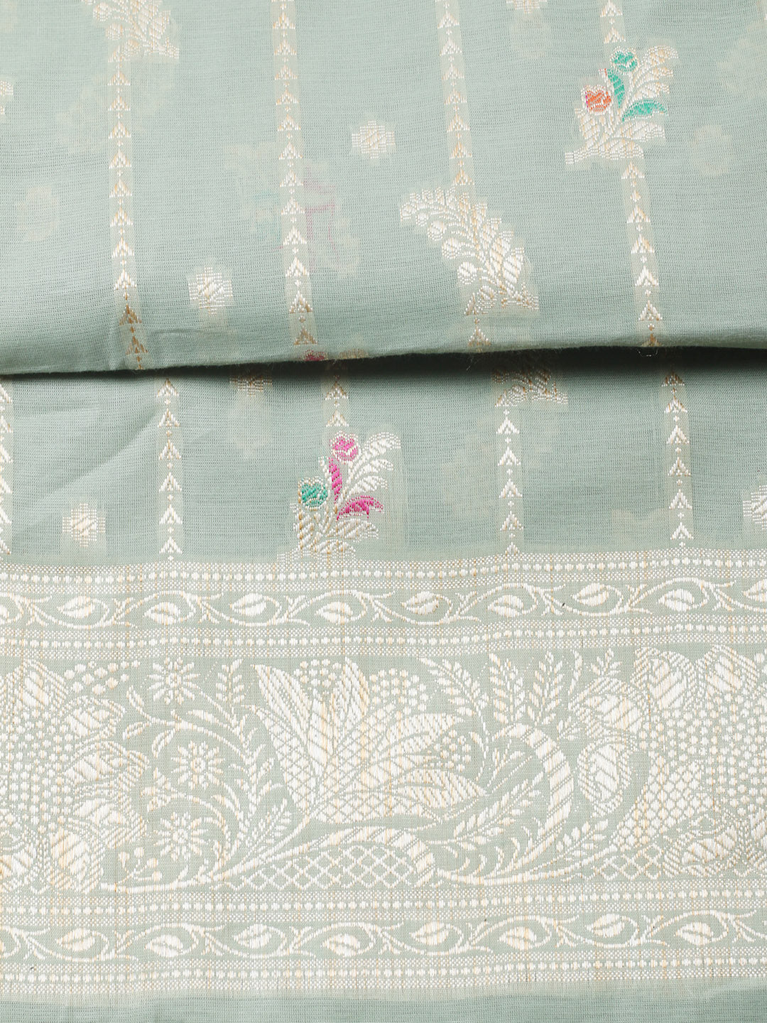 Woven Design Chanderi Unstitched Suit With Pant &amp; Dupatta