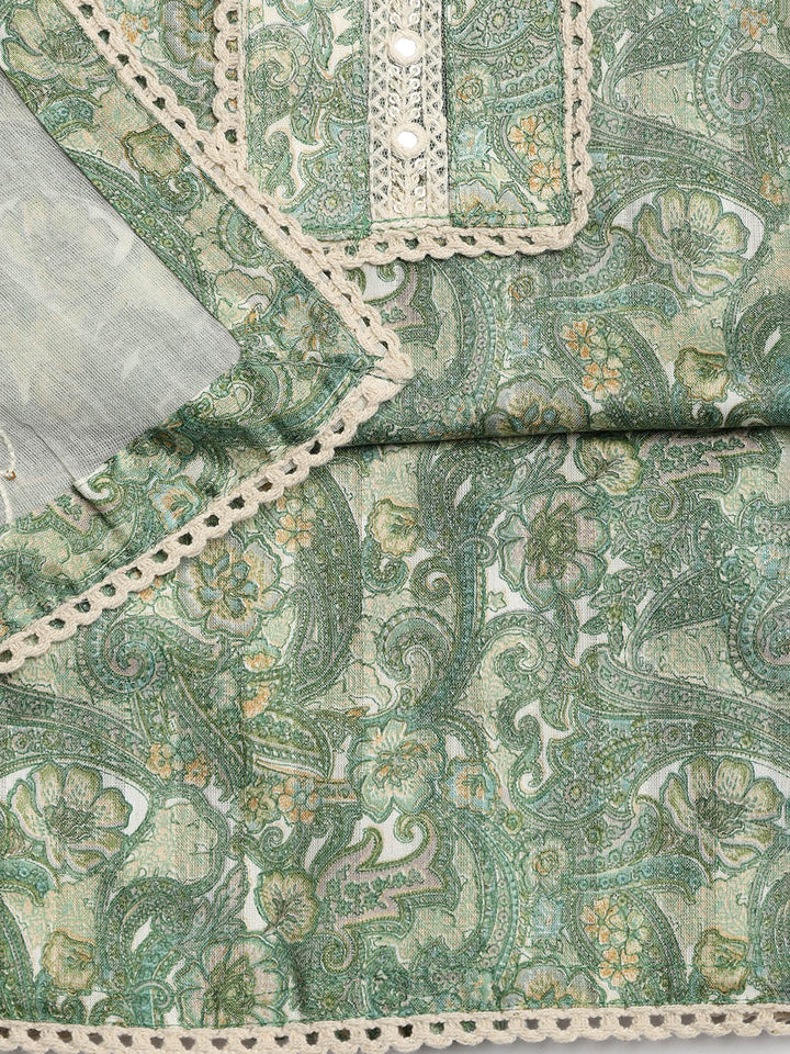 Embroidered Cotton Blend Unstitched Suit With Dupatta