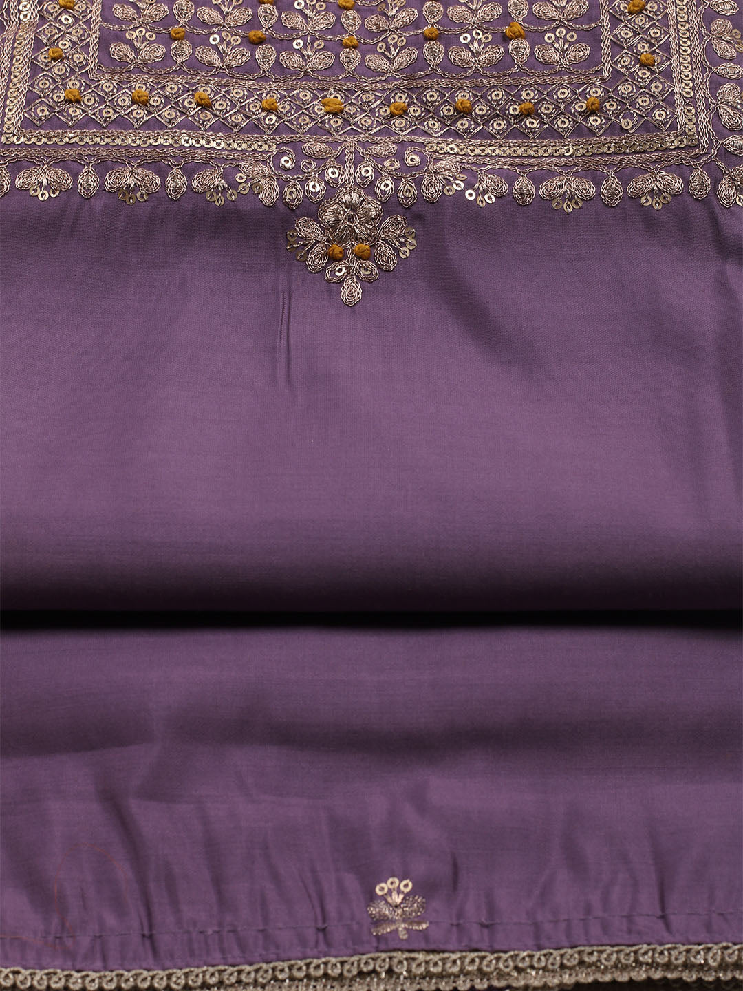 Embroidered Chanderi Unstitched Suit Piece With Dupatta