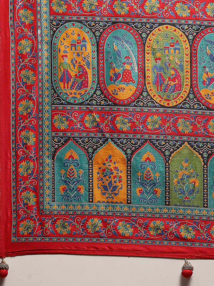 Digital Printed Art Silk Saree