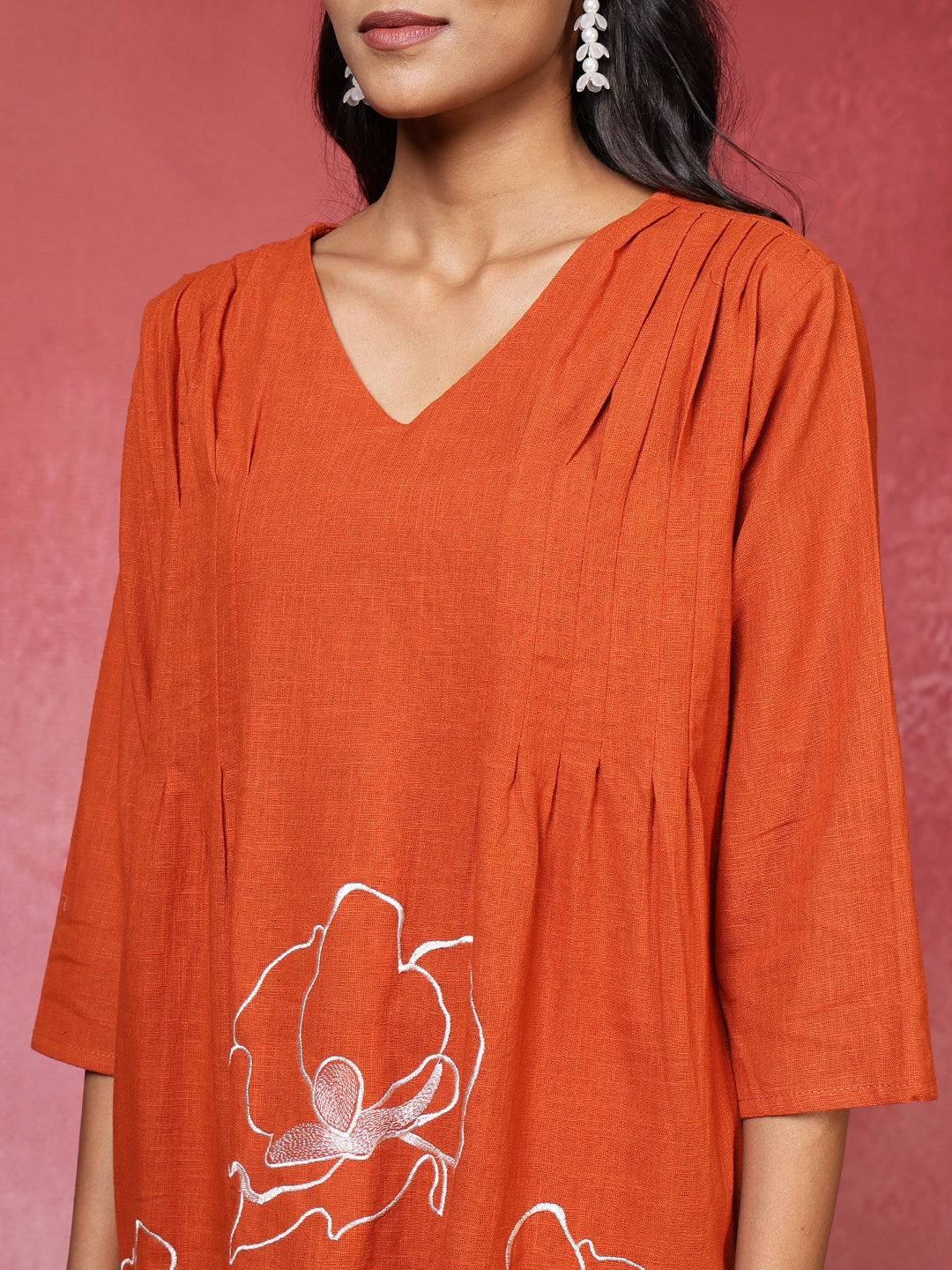 Printed Cotton Blend Kurta With Pants