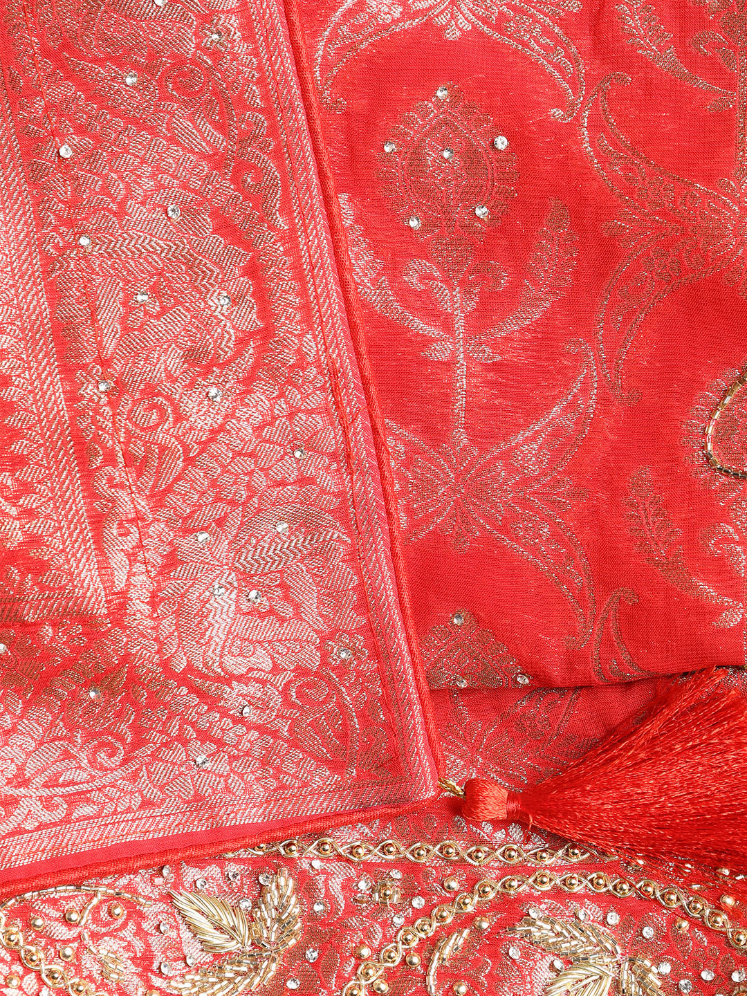 Neck Embroidered Georgette Unstitched Suit With Dupatta