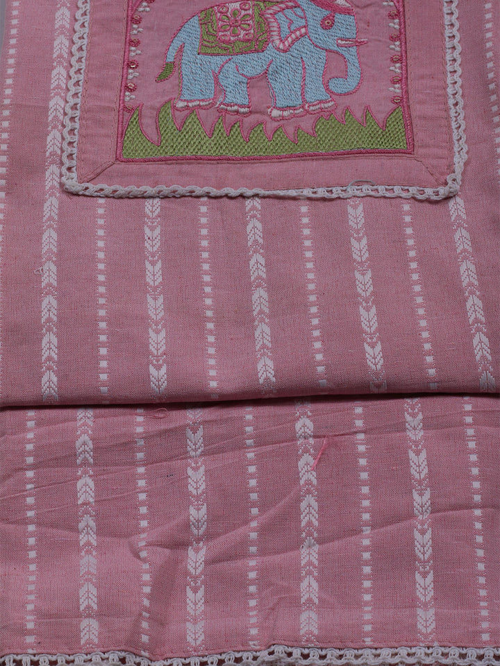 Neck Embroidered Cotton Blend Unstitched Suit With Dupatta