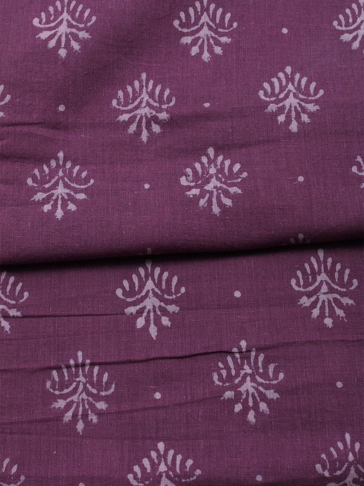 Printed Cotton Blend Unstitched Kurta With Pant &amp; Dupatta