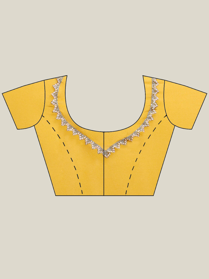 Plain Lace Border Georgette Saree