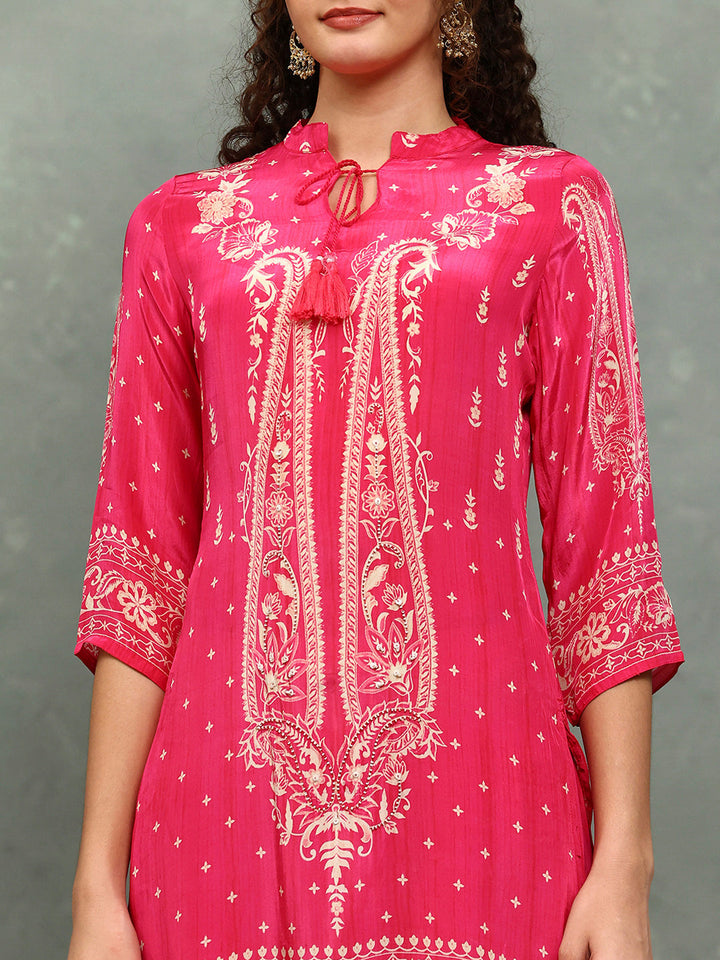 Printed Crepe Kurta With pants