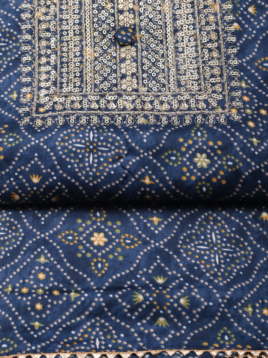 Embroidered Cotton Unstitched Suit With Pant &amp; Dupatta