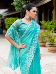 Sequence Embroidery Tissue Saree