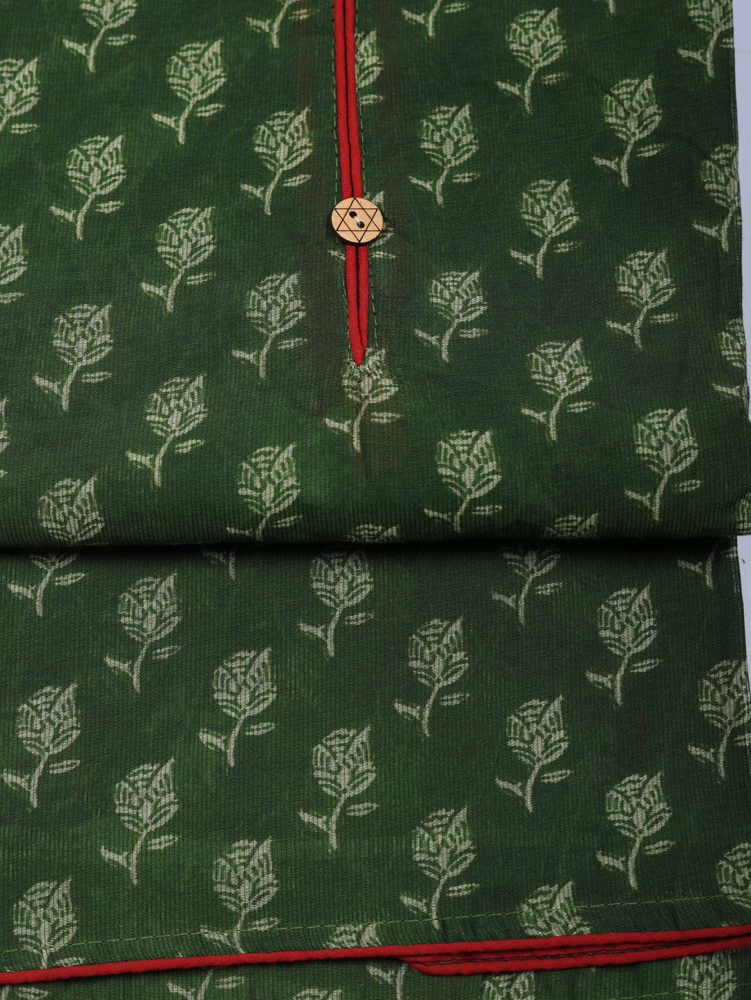 Embroidered Cotton Blend Unstitched Suit With Pant &amp; Dupatta