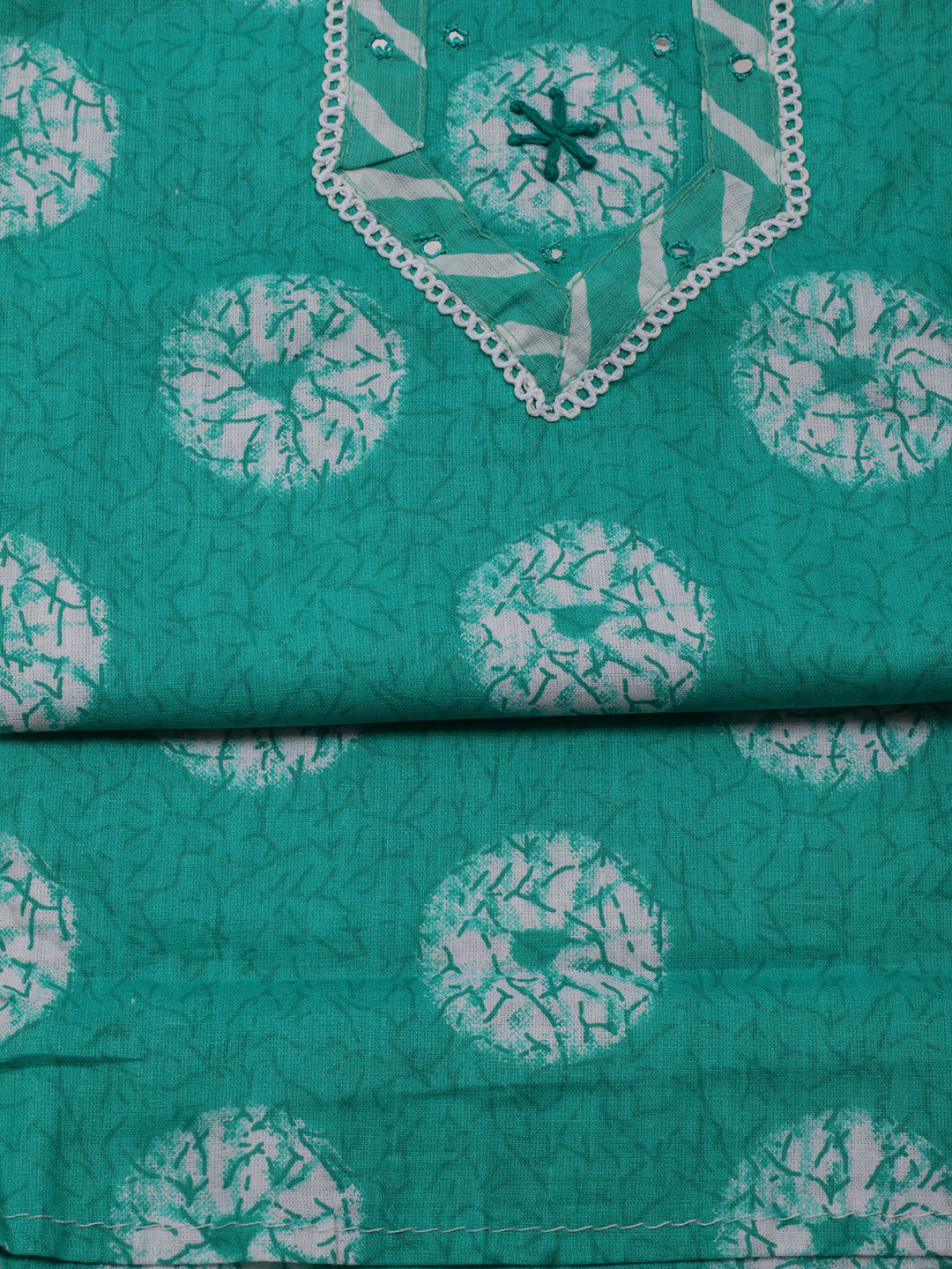Printed Cotton Blend Unstitched Suit With Dupatta