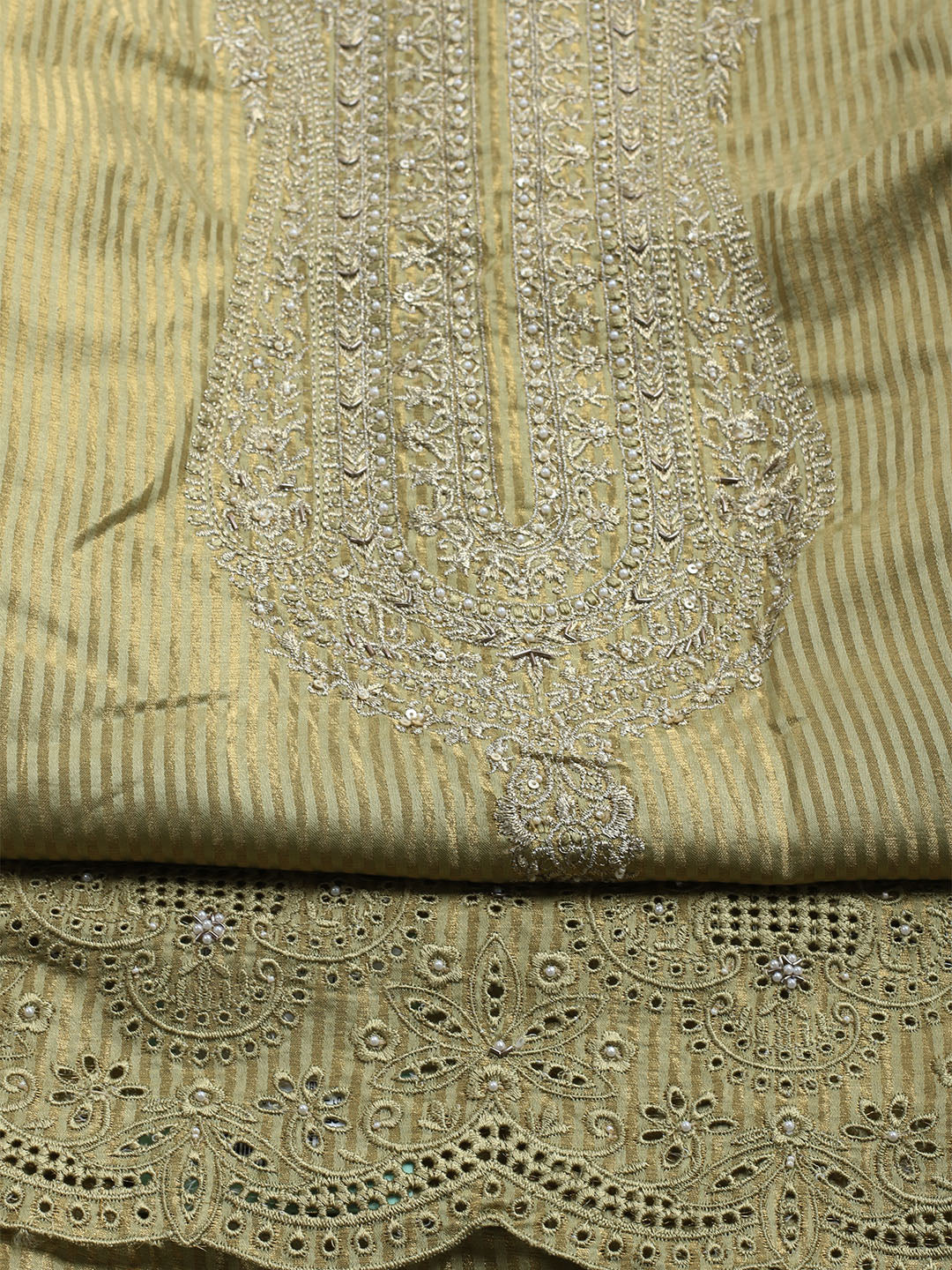 Banarasi Tissue Unstitched Suit With Dupatta