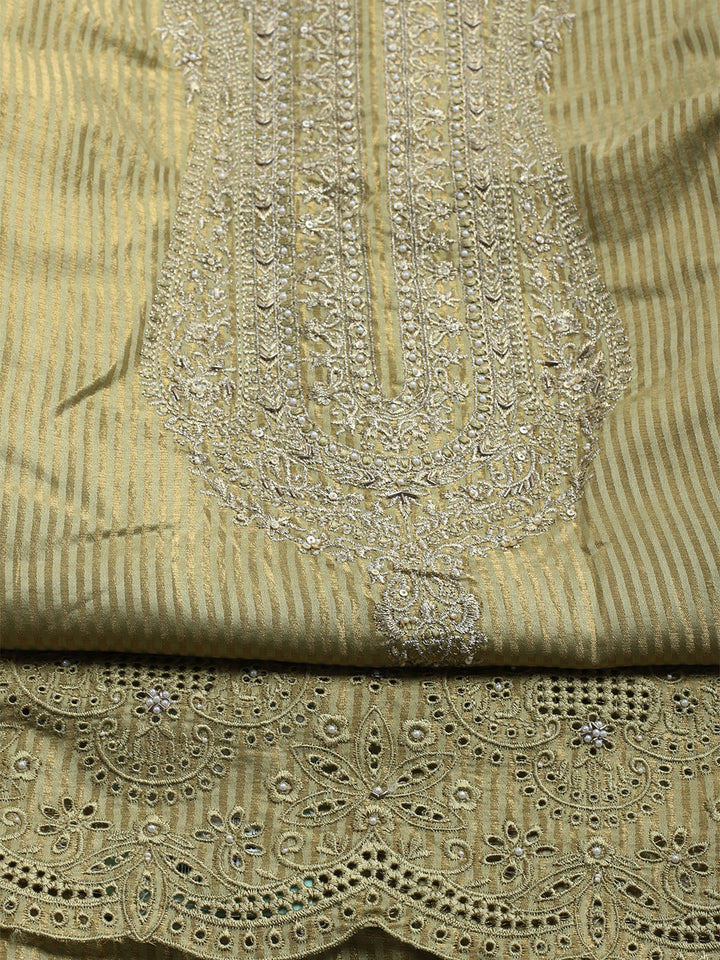 Banarasi Tissue Unstitched Suit With Dupatta