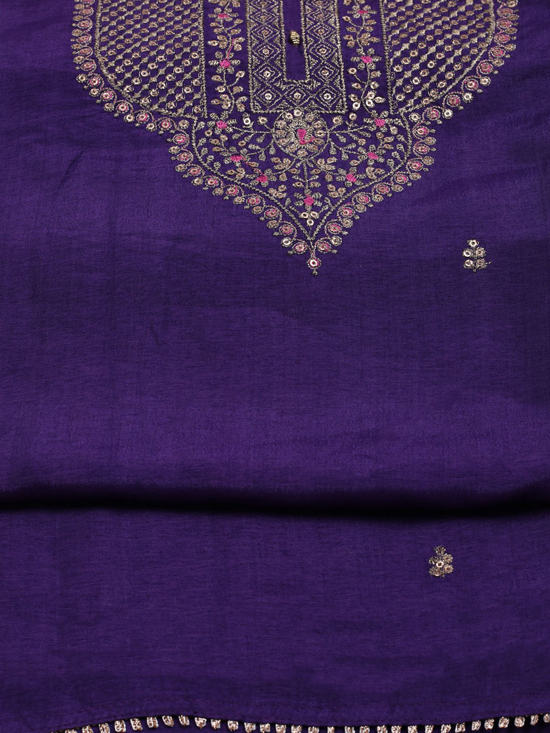Embroidered Organza Unstitched Suit With Dupatta
