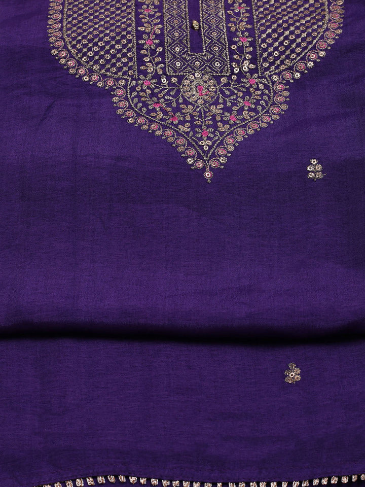 Embroidered Organza Unstitched Suit With Dupatta