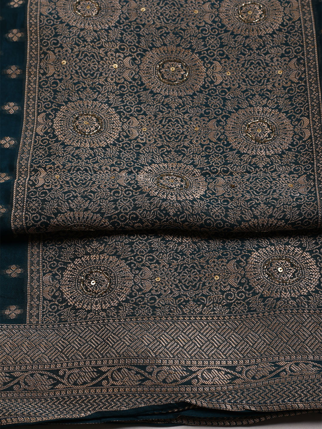 Woven Chanderi Unstitched Suit With Dupatta