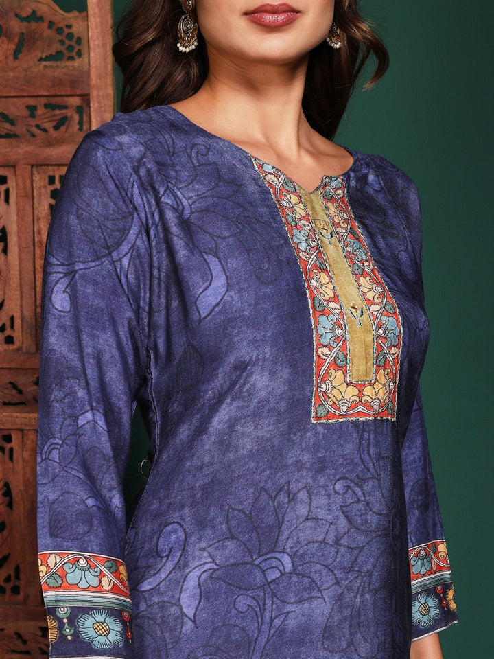 Floral Printed Muslin Kurta With Pant &amp; Dupatta
