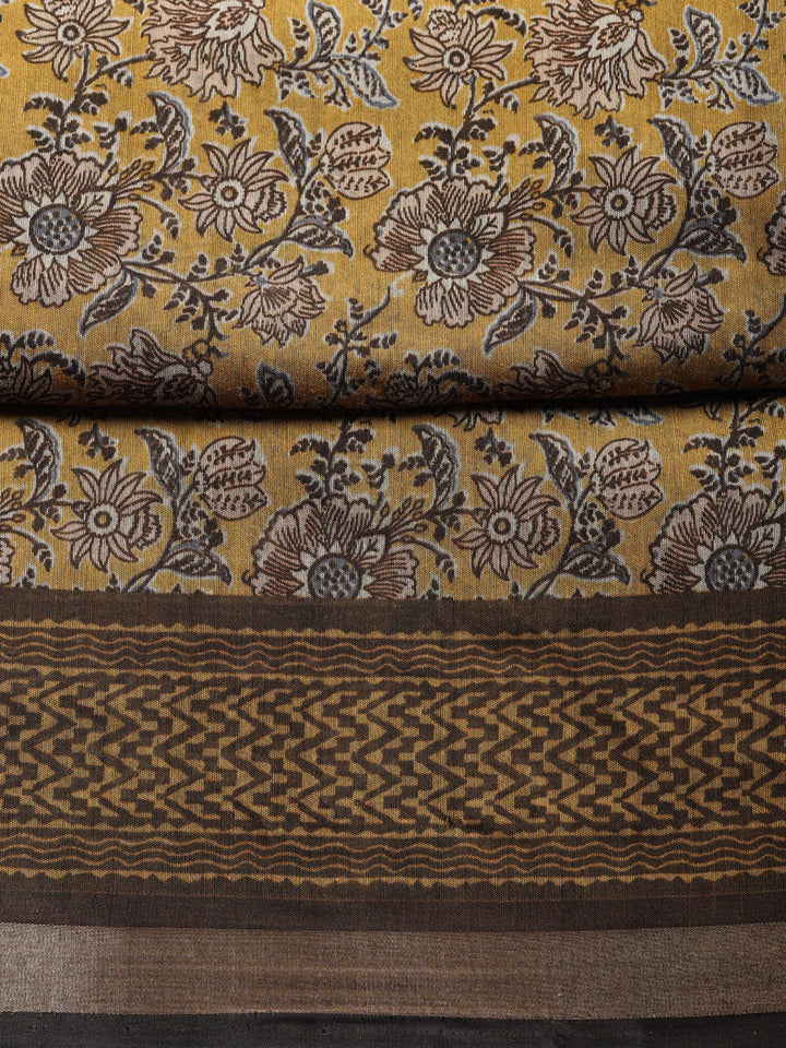 Printed, Cotton Blend Unstitched Suit With Pant &amp; Dupatta