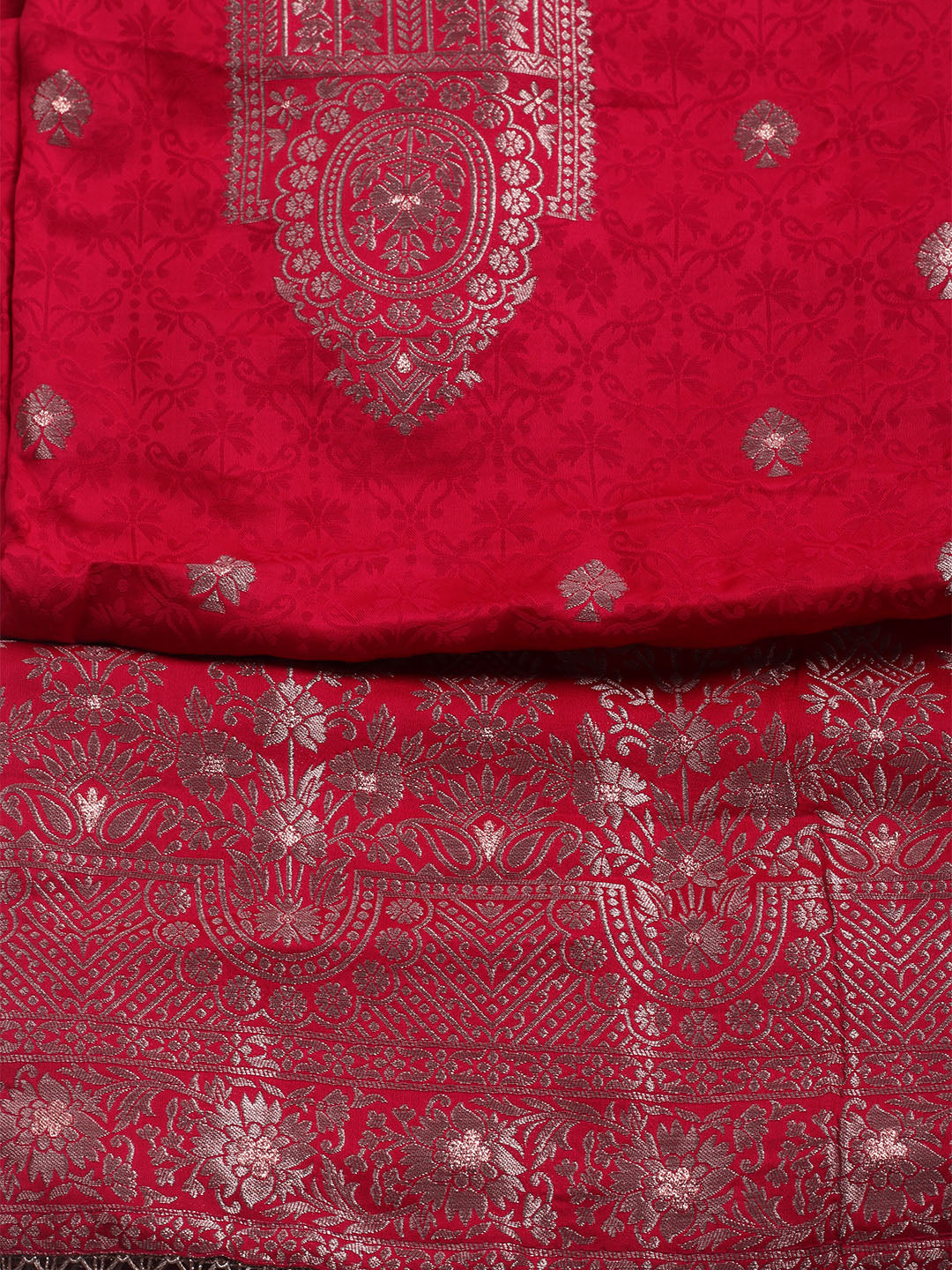 Woven Design Chanderi Unstitched Suit With Dupatta