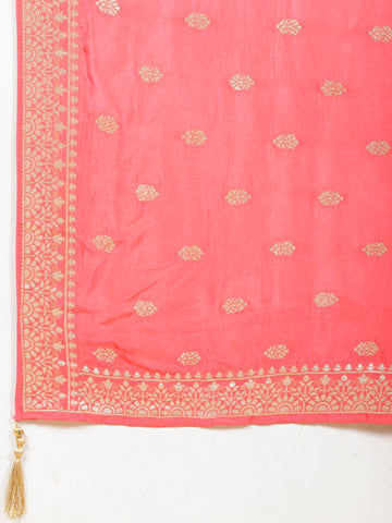 Woven Booti Chanderi Unstitched Suit Piece With Dupatta