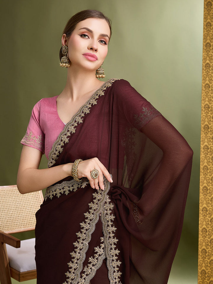 Georgette Embroidered Saree