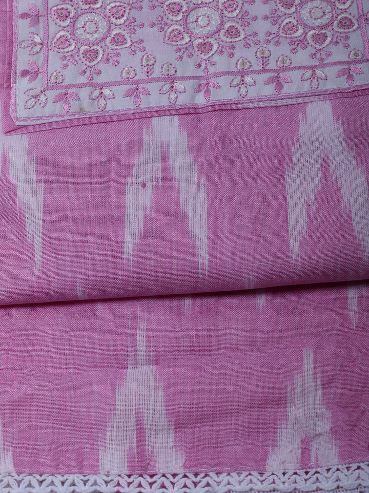 Printed Cotton Blend Unstitched Suit With Dupatta
