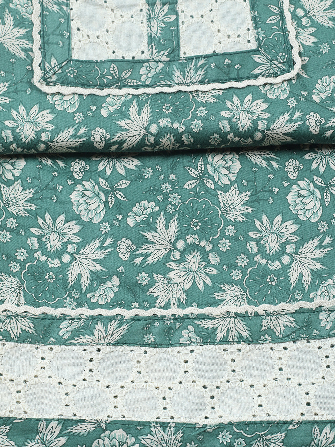 Printed Cotton Blend Unstitched Suit With Pant &amp; Dupatta