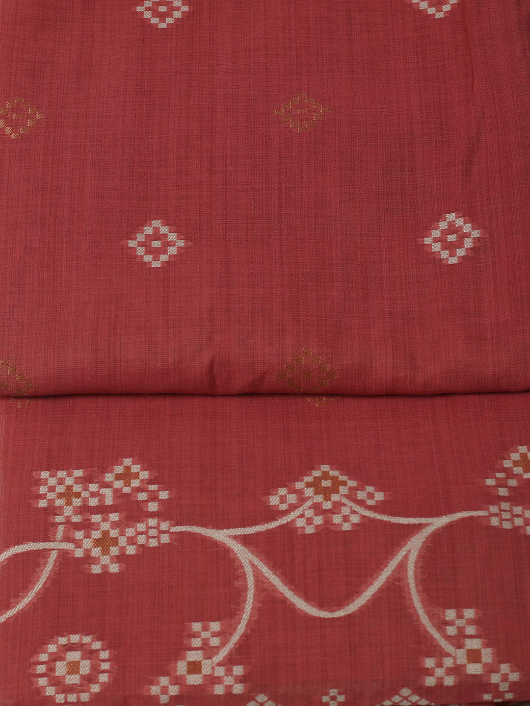 Embroidered Chanderi Unstitched Kurta With Pant &amp; Dupatta